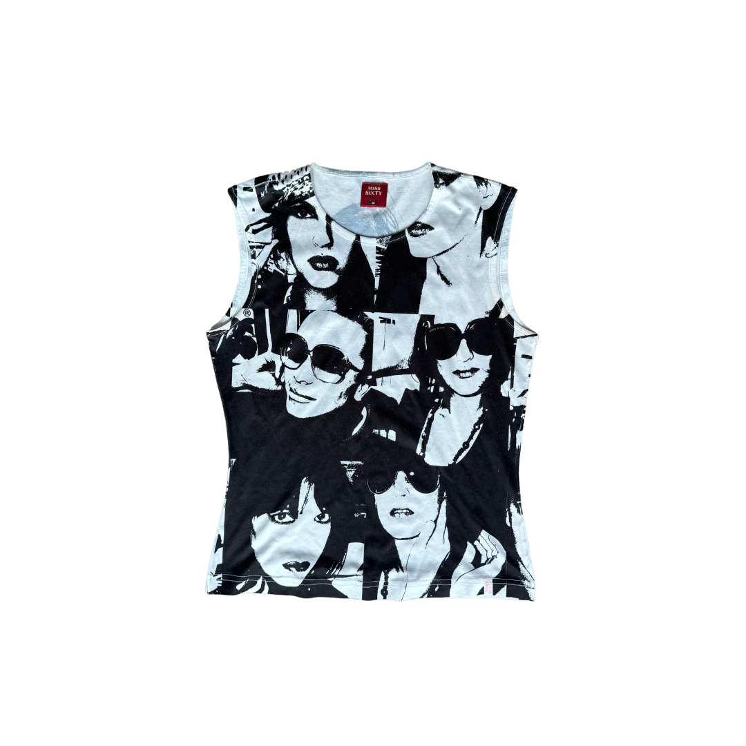Miss Sixty White Graphic Tank