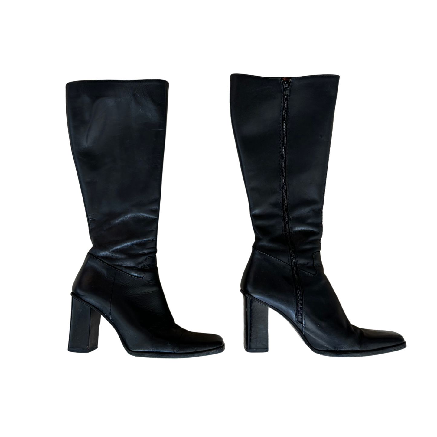 Block Heel Knee Boots