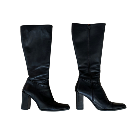 Block Heel Knee Boots