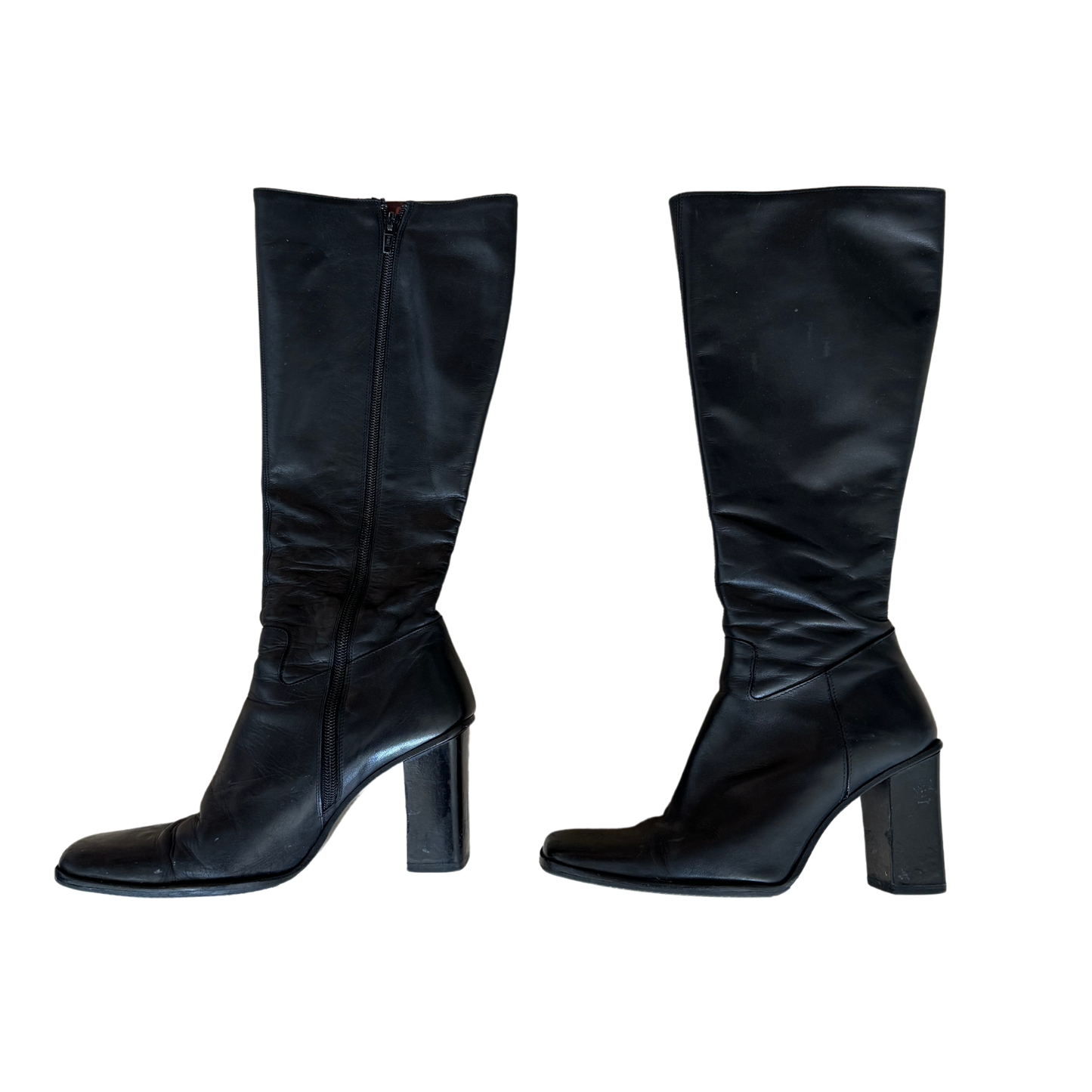 Block Heel Knee Boots